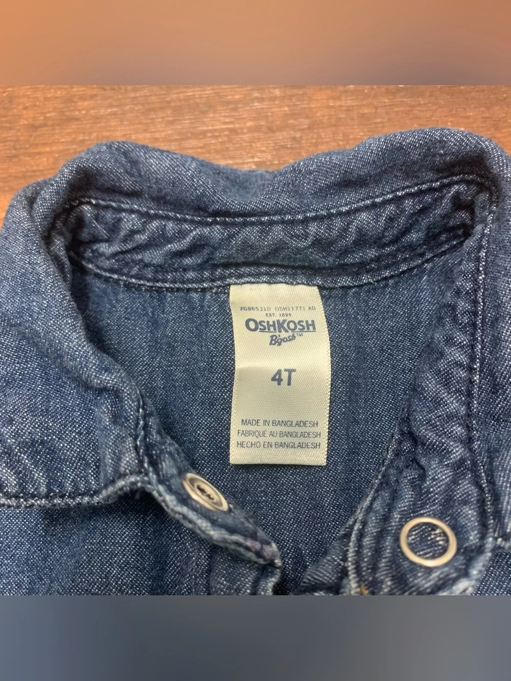 OshKosh Bgosh Girls Sz 4T Denim Tutu Dress Navy Blue